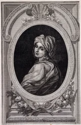 Retrato en medallón de Papisa Juana - en Histoire des papes por Maurice Lachatre