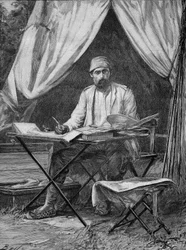 Mehmet Emin pasha. (Eduard Schnitzer) explorador alemán (1840 a 1892). grabado de 1893.