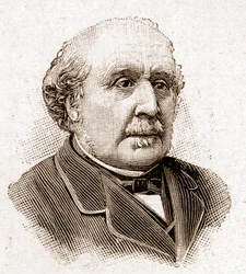 Miembros de la Academia Francesa en 1895: retrato de Albert, Duque de Broglie (1821-1901), historiador y político francés.