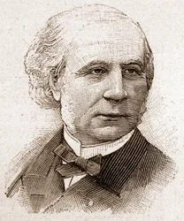 Miembros de la Academia Francesa en 1895: retrato de Octave Greard (1828-1904), alto funcionario e historiador literario, crítico literario francés.