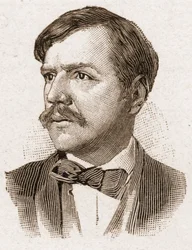 Miembros de la Academia Francesa en 1895: retrato de Paul Bourget (1852-1935), escritor francés.