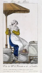 Vendedor de frijoles y lentejas secas - en “Cris de Paris”, principios del siglo XIX