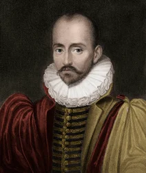 Michel Eyquem de Montaigne 1533-1592 - grabado - siglo XIX