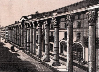 Milán, Italia: vista de la Columnata de San Lorenzo. en "El mundo ilustra 168 vistas" Sin fecha (finales del siglo XIX)