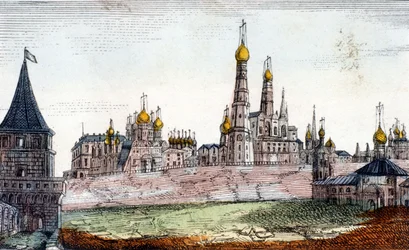 Moscú, el Kremlin. Grabado del siglo XIX