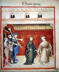Músicos y bailarines, en Tacuinum Sanitatis