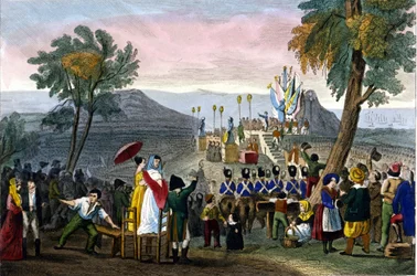 Napoleón I entregando la Legión de Honor a los soldados en el Campamento de Boulogne el 16 de agosto