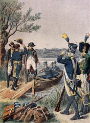 Napoleón y Massena en la isla de Lobau
