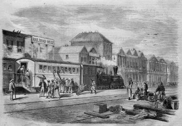 Nueva Granada (actual Colombia): Ferrocarril de Aspinwall, punto de partida del transístmico hacia el Istmo de Panamá. En “El Universo Ilustrado”, 7/04/1866