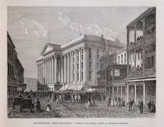 Nueva Orleans: Hotel Saint-Charles - en "Le tour du monde", 2º semestre 1876