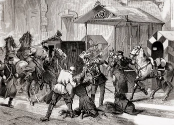Nihilismo en Rusia - Intento de asesinato contra el ayudante de campo, general Loris Melikoff (Loris-Melikoff), ante la puerta de su hotel en la Gran Moskaia en 1880 - El movimiento nihilista ruso en el siglo XIX: intento de asesinato del conde L