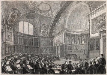 Apertura de la sesión del Senado y admisión del General Charles Cousin Montauban (1796-1878), Vizconde de la Gueronniere y de Forcade, 2 de diciembre