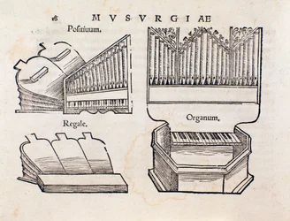 Representación de órgano. Página tomada del manual práctico de música Musurgia