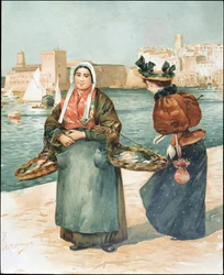 Comerciante de ostras - dibujo por Dellepienne