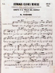 Página de partitura musical de la Sonata del Trino del Diablo (Il trillo del diavolo) de Tartini