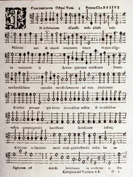 Página de la partitura musical de Salmos (op 16) de Ludovico Viadana