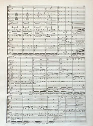Página de la partitura de Siegfried, ópera de Wagner
