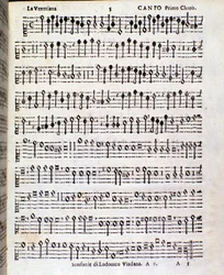 Página de partitura musical de Sinfonie musicali de Ludovico Viadana