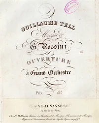 Página de partitura de la obertura de Guillermo Tell, ópera de Gioacchino Rossini