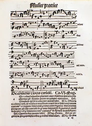 Página sobre teoría musical de Margarita philosophica