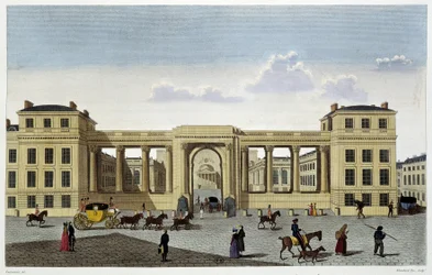 Palais de la Chambre des députés, circa 1820 - en “Vues de Paris” por Courvoisier