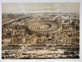 Vista panorámica de la Exposición Mundial de 1867 en París