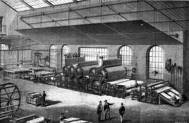 Fabricación de papel en el siglo XIX.