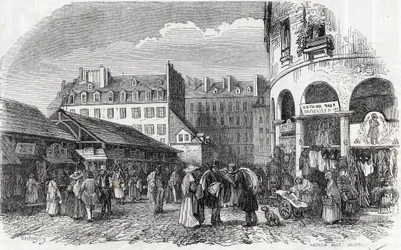 París, 3er arrondissement - La rotonda del Carreau du Temple en París en el siglo XIX - Grabado en “Tableau-de-Paris” por Edmond Texier