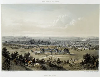 París en 1620, vista general desde la Butte Chaumont