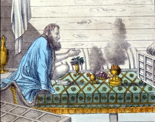 Parsis (descendientes de los zoroastrianos de Persia que emigraron a la India desde el siglo VIII) en adoración del fuego.