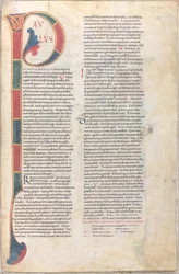 Paulus et Silvanus a Timoteo: inicial de la segunda carta de Pablo a los Tesalonicenses