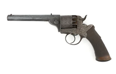 Revólver de percusión de martillo lateral, posiblemente calibre .38 pulgadas, c.1860s