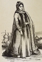 Persia (c19th). Sociedad. Mujer persa. Grabado. Colección privada