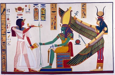 El faraón Ramsés IV hace ofrendas a Ptah-Sokari-Osiris (Tumba de Bibah-el-Moluk)