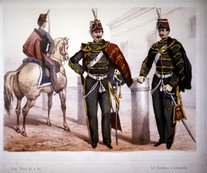 Húsares de Piacenza (Italia), traje en 1866