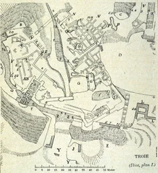 Plano de Troya: Excavación de Heinrich Schliemann