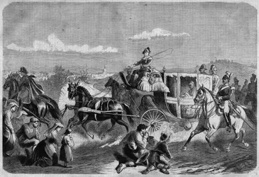 El Papa Pío IX y su séquito en la campiña romana. En “El Universo Ilustrado”