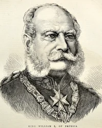 Retrato Guillermo I de Alemania/Prusia 1870 (grabado)