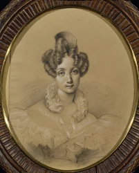Retrato de la bailarina Marie Taglioni (1804-1884) (Retrato de la bailarina M. Taglioni). Obra anónima, lápiz y pastel sobre cartulina
