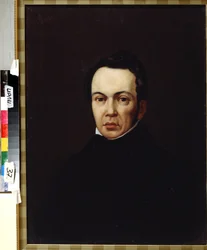Retrato del escritor, orientalista y periodista Osip Senkovsky (1800-1858) (Retrato del autor, orientalista y periodista Osip Senkovsky). Pintura anónima. Óleo sobre lienzo, hacia 1830. Romanticismo. Instituto de Literatura Rusa IRLI (Casa Pushki