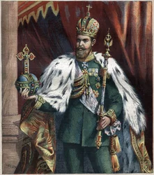 Retrato de pie de Alejandro III (1845-1895), Emperador de Rusia (grabado de 1892)