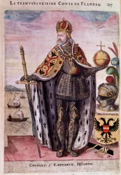 Retrato de cuerpo entero de Carlos V (1500-1558) en el trigésimo segundo conde de Flandes
