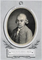 Retrato en medallón de Charles Philippe Emmanuel Bach (1714-1788), hijo de Jean Sebastien Bach, s.d. siglo XIX