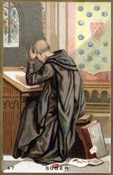 Retrato de Abad Suger (1081 - 1151). Cromolitografía de finales del siglo XIX