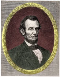 Retrato de Abraham Lincoln (1809 - 1865) 16º Presidente de los Estados Unidos (1861 - 1865)