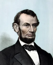 Retrato de Abraham Lincoln (1809 - 1865), 16.º presidente de los Estados Unidos.