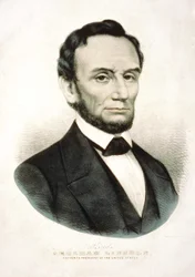 Retrato de Abraham Lincoln. Estadista estadounidense (1809 - 1865)