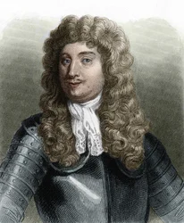 Retrato de Abraham, Marqués Duquesne (1610-1688), marino francés - en Histoire des Français par Lavallée (grabado, sd)