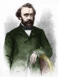 Retrato de Adolphe (Adolph) Sax, inventor del saxofón (1814-1894).
