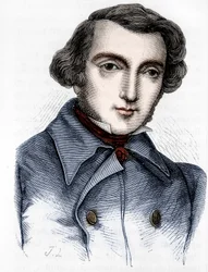 Retrato de Alexis de Tocqueville (1805 - 1859), historiador y político francés. (grabado del siglo XIX)